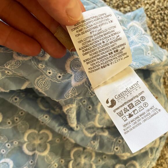 Boden Womens Blue Floral Eyelet Fit Flare Dress Size 2P - Picture 4 of 6